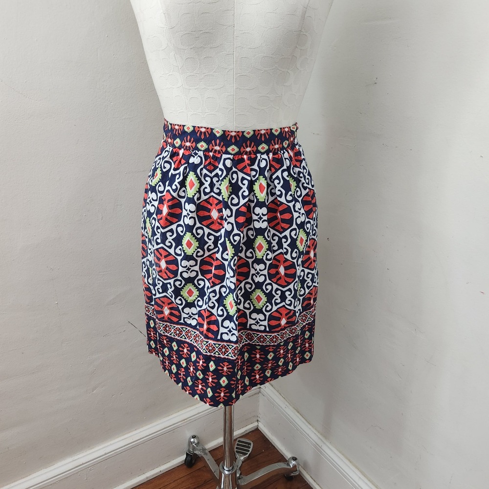 Vera Bradley Blue Orange Geometric Cotton Half‎ Apron Wrap Tie Waist